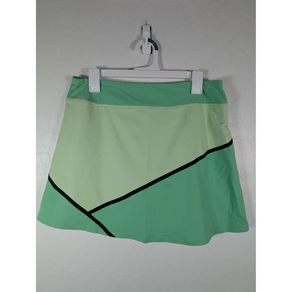Title Nine Skort Womens Large Green Colorblock Athletic Activewear Pockets Lined